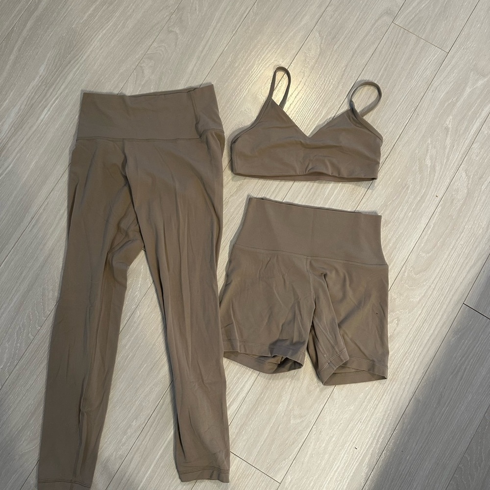 Aritzia Taupe Activewear Set